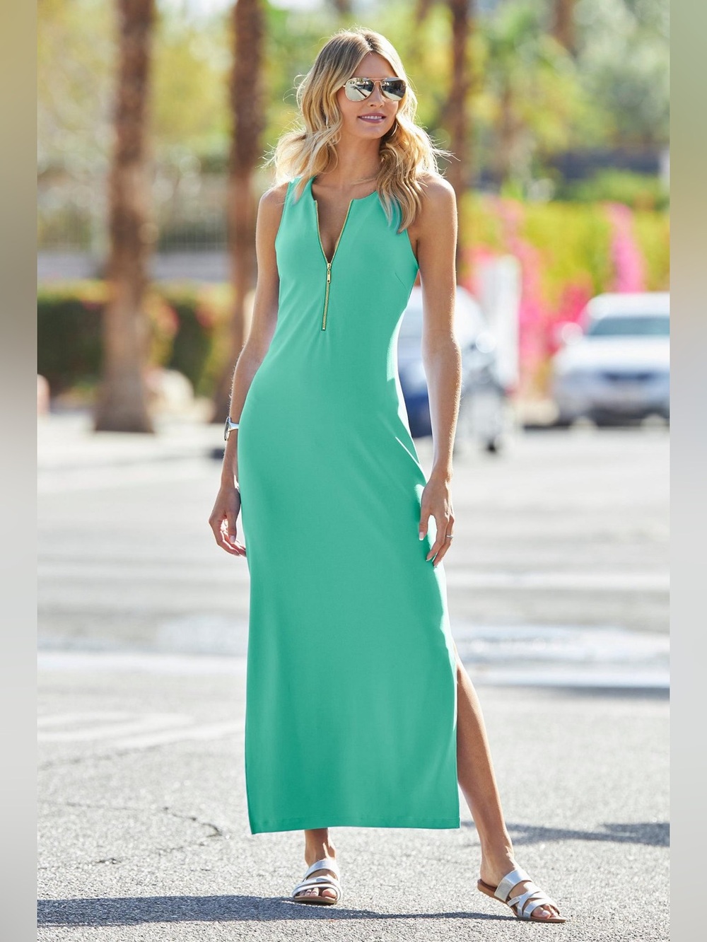 Boston Proper Beyond Travel Sleeveless Zipper Maxi Dress Sz XL